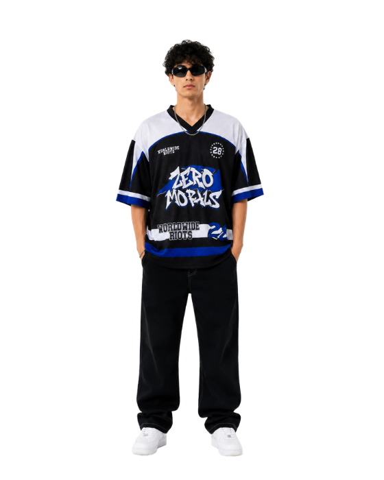 Zero Moris Oversized Streetwear Jersey T-Shirt | Unisex Graphic Mesh Tee