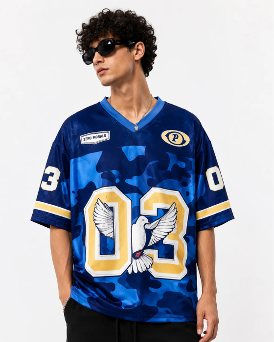 Zero Morals 03 Oversized Jersey T-Shirt | Unisex Streetwear Mesh Tee