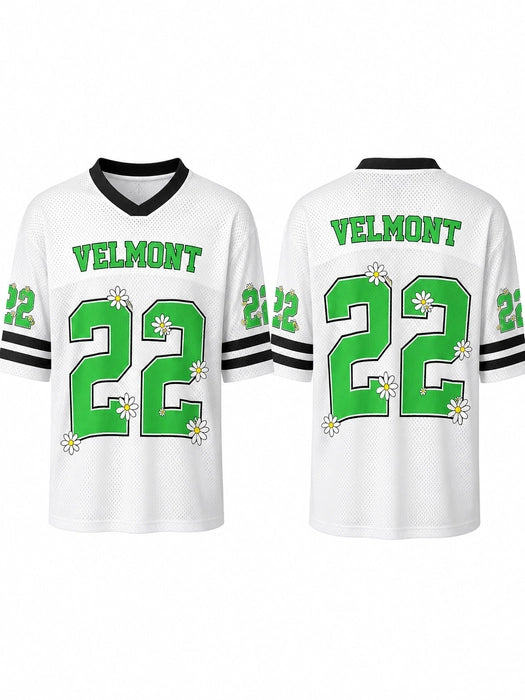 Velmont 22 Daisy Mesh Jersey – Unisex Oversized Sports T-Shirt