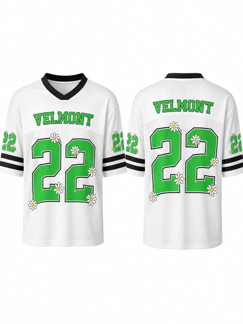 Velmont 22 Daisy Mesh Jersey – Unisex Oversized Sports T-Shirt