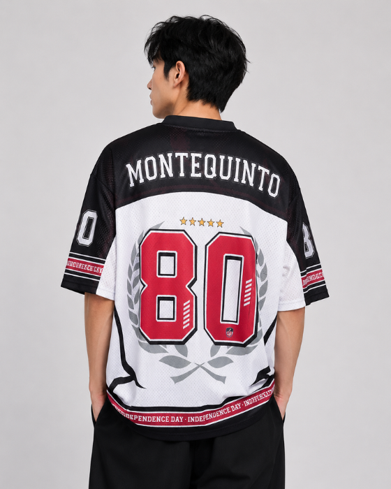 80 Independence Day Oversized Sports Jersey | Unisex Graphic Mesh T-Shirt