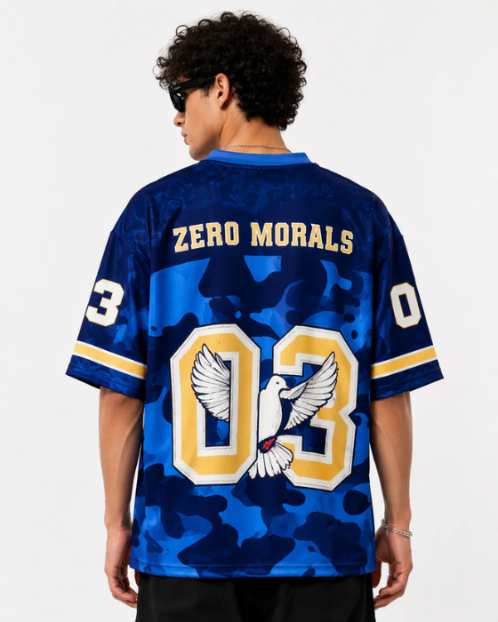 Zero Morals 03 Oversized Jersey T-Shirt | Unisex Streetwear Mesh Tee