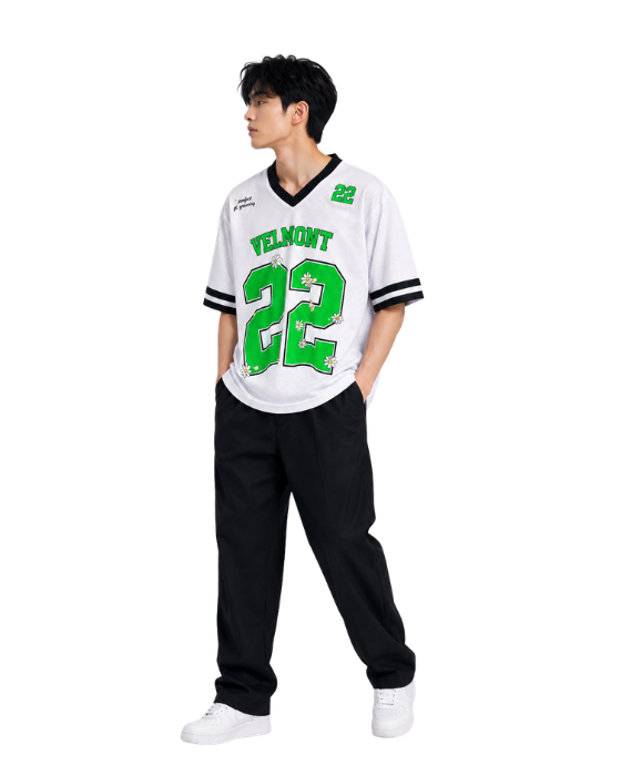 Velmont 22 Daisy Mesh Jersey – Unisex Oversized Sports T-Shirt
