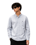Men's Premium Blue & White Striped Oxford Cotton Shirt | Slim Fit Casual Formal Shirt