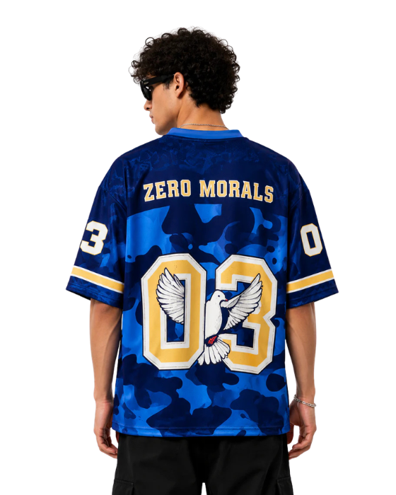 Zero Morals 03 Oversized Jersey T-Shirt | Unisex Streetwear Mesh Tee
