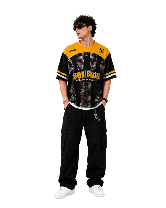 Worldwide Champions Mesh Sports Jersey – Black & Gold Camo Edition