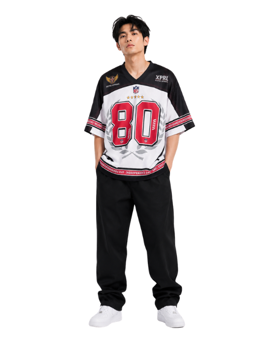 80 Independence Day Oversized Sports Jersey | Unisex Graphic Mesh T-Shirt