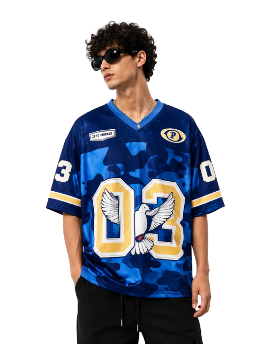 Zero Morals 03 Oversized Jersey T-Shirt | Unisex Streetwear Mesh Tee