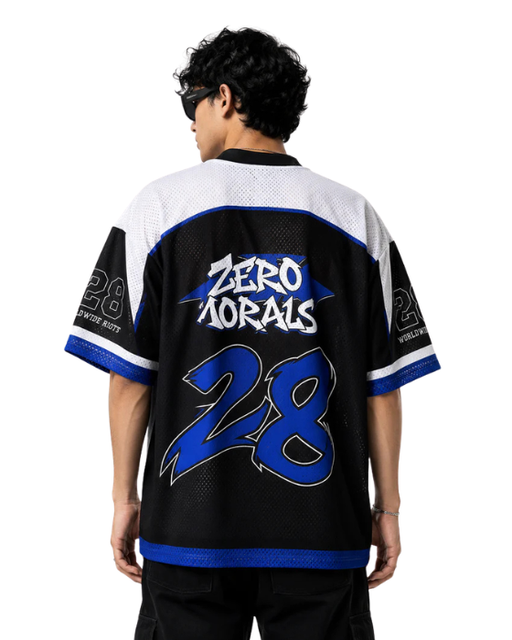 Zero Moris Oversized Streetwear Jersey T-Shirt | Unisex Graphic Mesh Tee