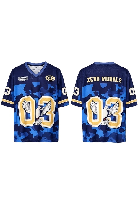 Zero Morals 03 Oversized Jersey T-Shirt | Unisex Streetwear Mesh Tee