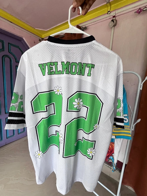 Velmont 22 Daisy Mesh Jersey – Unisex Oversized Sports T-Shirt