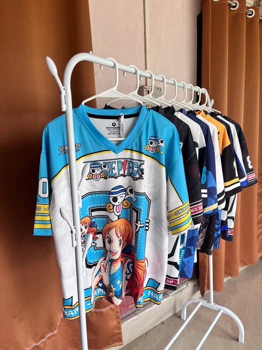 One Piece Nami Anime Oversized Jersey T-Shirt | Half Sleeve Graphic Tee