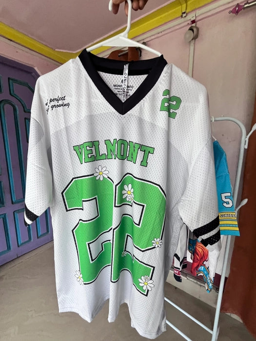 Velmont 22 Daisy Mesh Jersey – Unisex Oversized Sports T-Shirt