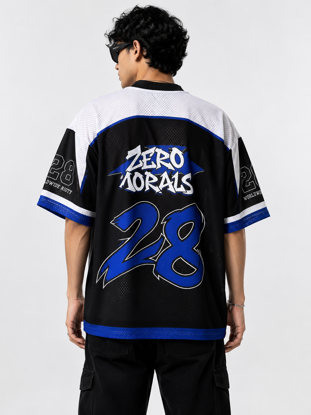 Zero Moris Oversized Streetwear Jersey T-Shirt | Unisex Graphic Mesh Tee