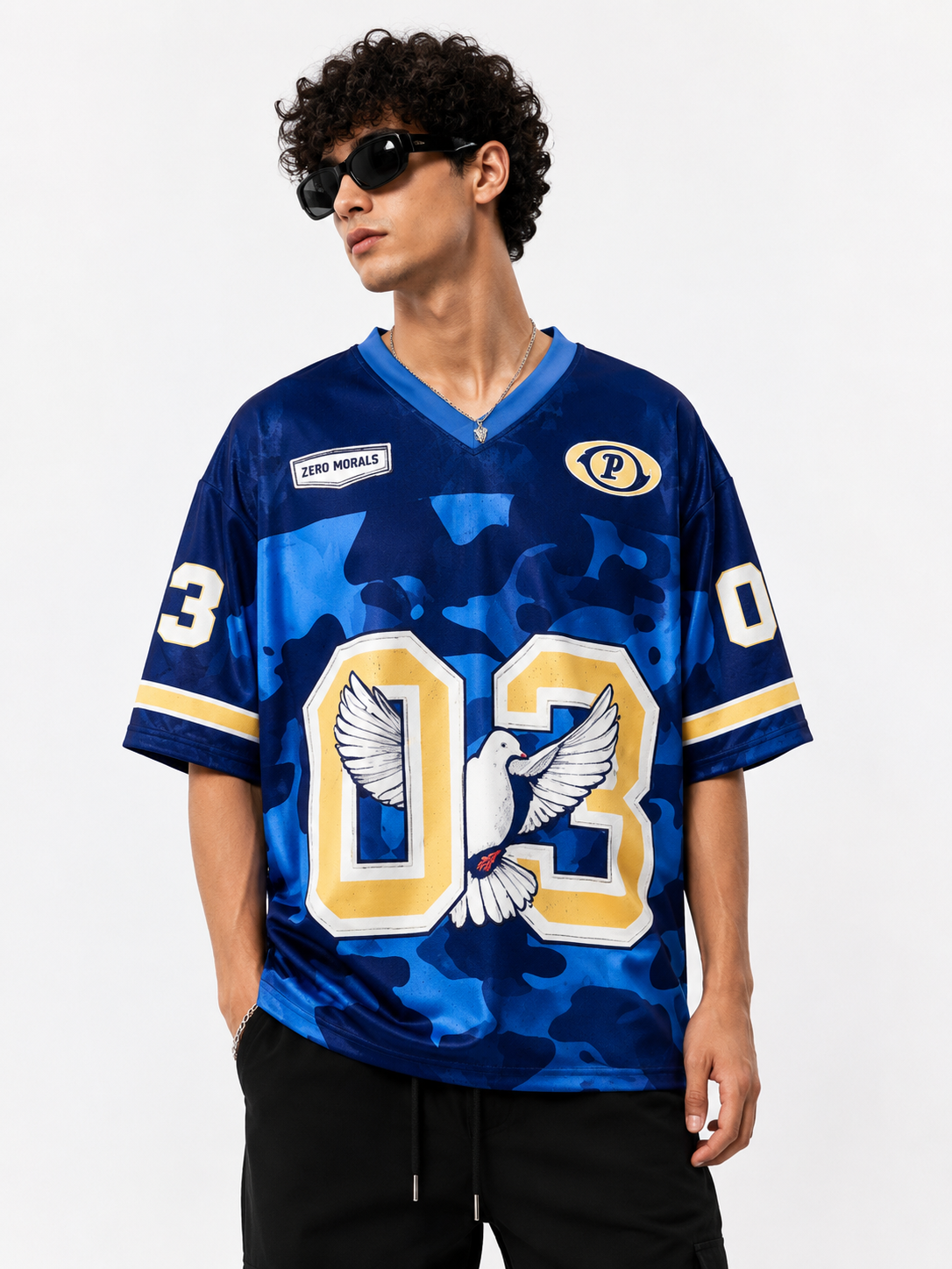 Zero Morals 03 Oversized Jersey T-Shirt | Unisex Streetwear Mesh Tee