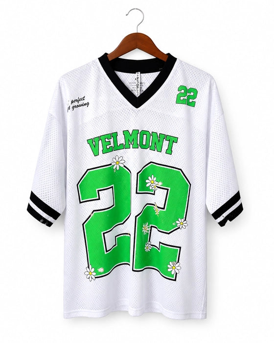 Velmont 22 Daisy Mesh Jersey – Unisex Oversized Sports T-Shirt