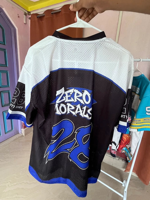 Zero Moris Oversized Streetwear Jersey T-Shirt | Unisex Graphic Mesh Tee